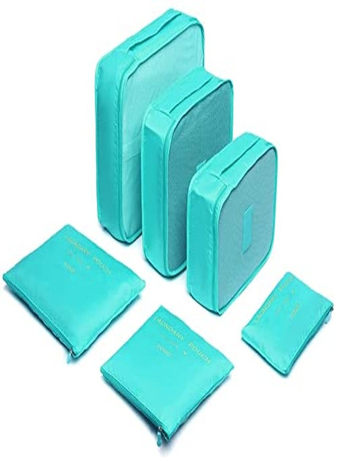 سنام مجموعة حقائب تخزين سفر محمولة من SUNAM مكونة من 6 قطع، مناسبة للملابس الداخلية، حقائب السفر، حقائب تنظيم الملابس، حقائب غسيل الملابس الشبكية (ألوان عشوائية). - Image 1